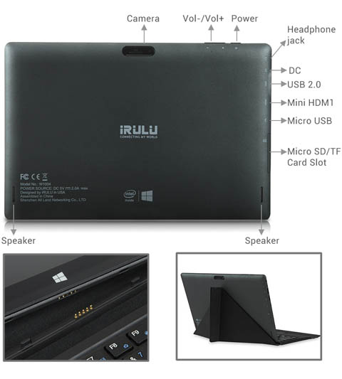 iRULU Walknbook 10.1-Inch Tablet PC - Quad Core, 2-in-1 32GB Hybrid