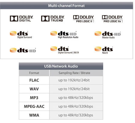 Extensive Audio Codec and Format Support
