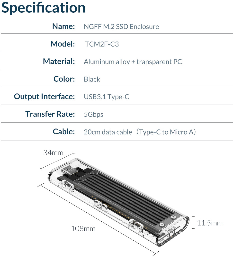 ORICO M.2 to Type-C SSD