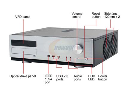 Antec Silver FUSION Micro ATX Media Center / HTPC Case - Retail