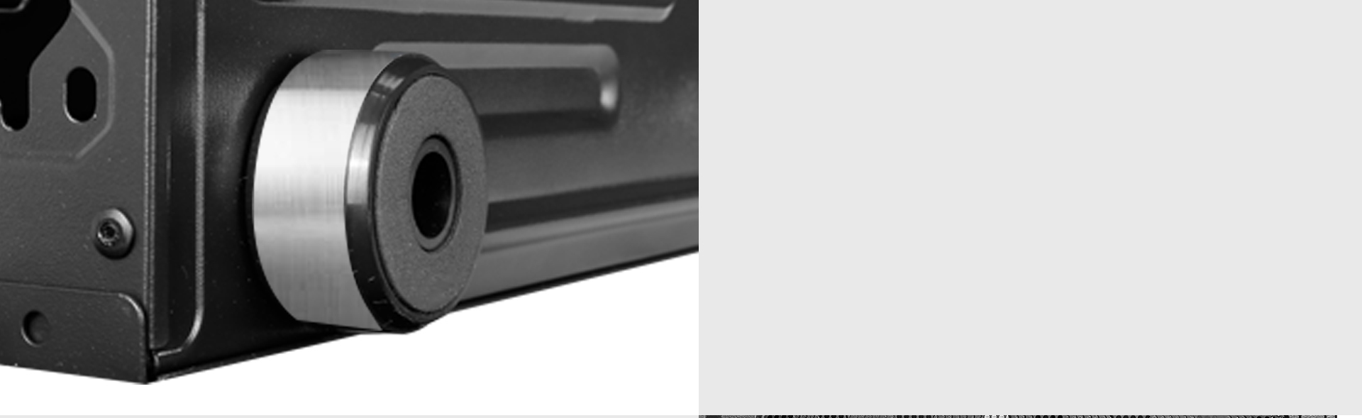 Closeup of one of the case feet for the Antec Case