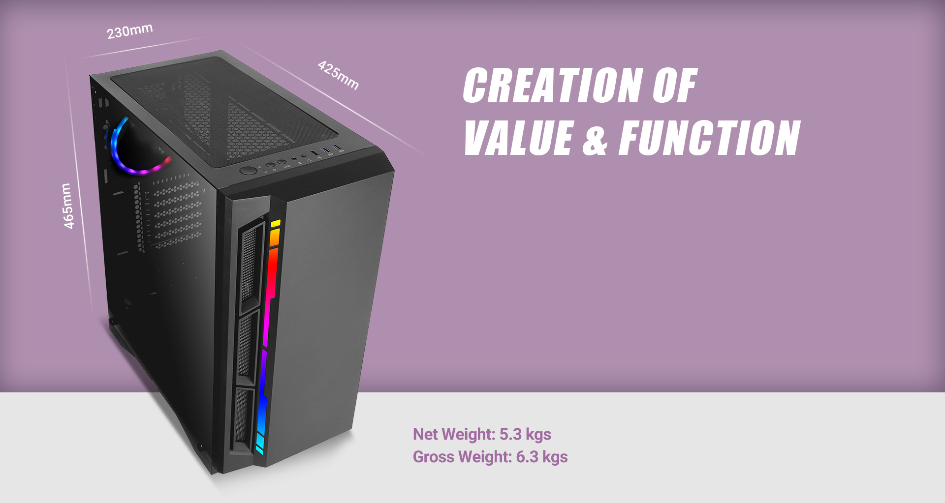 Antec NX Series NX400 Length, width and height