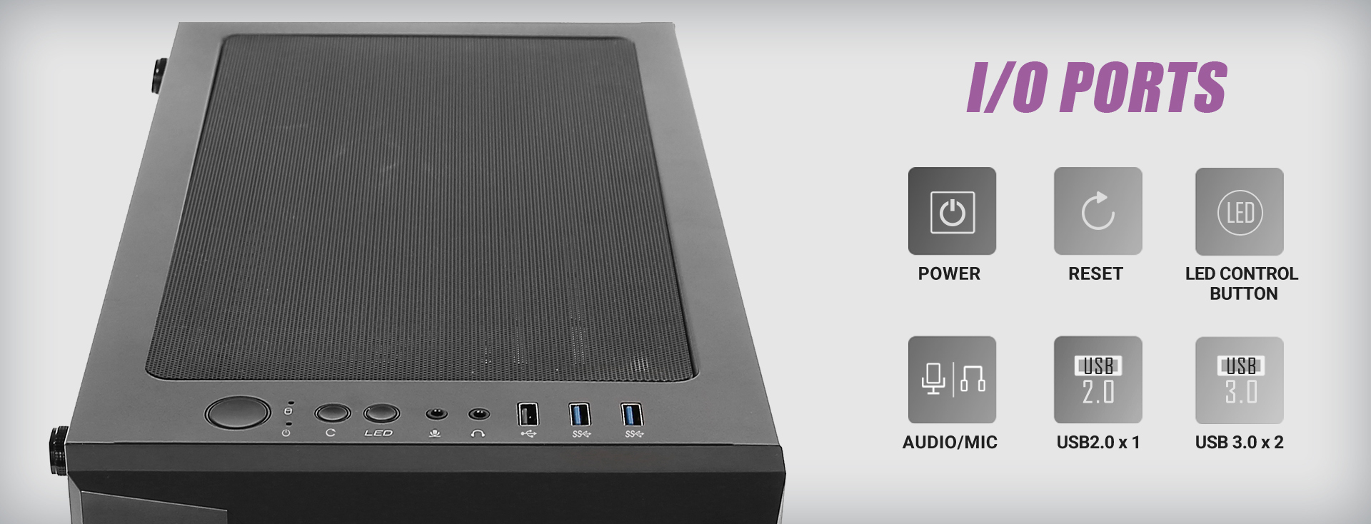 Antec NX Series NX400 I/O ports
