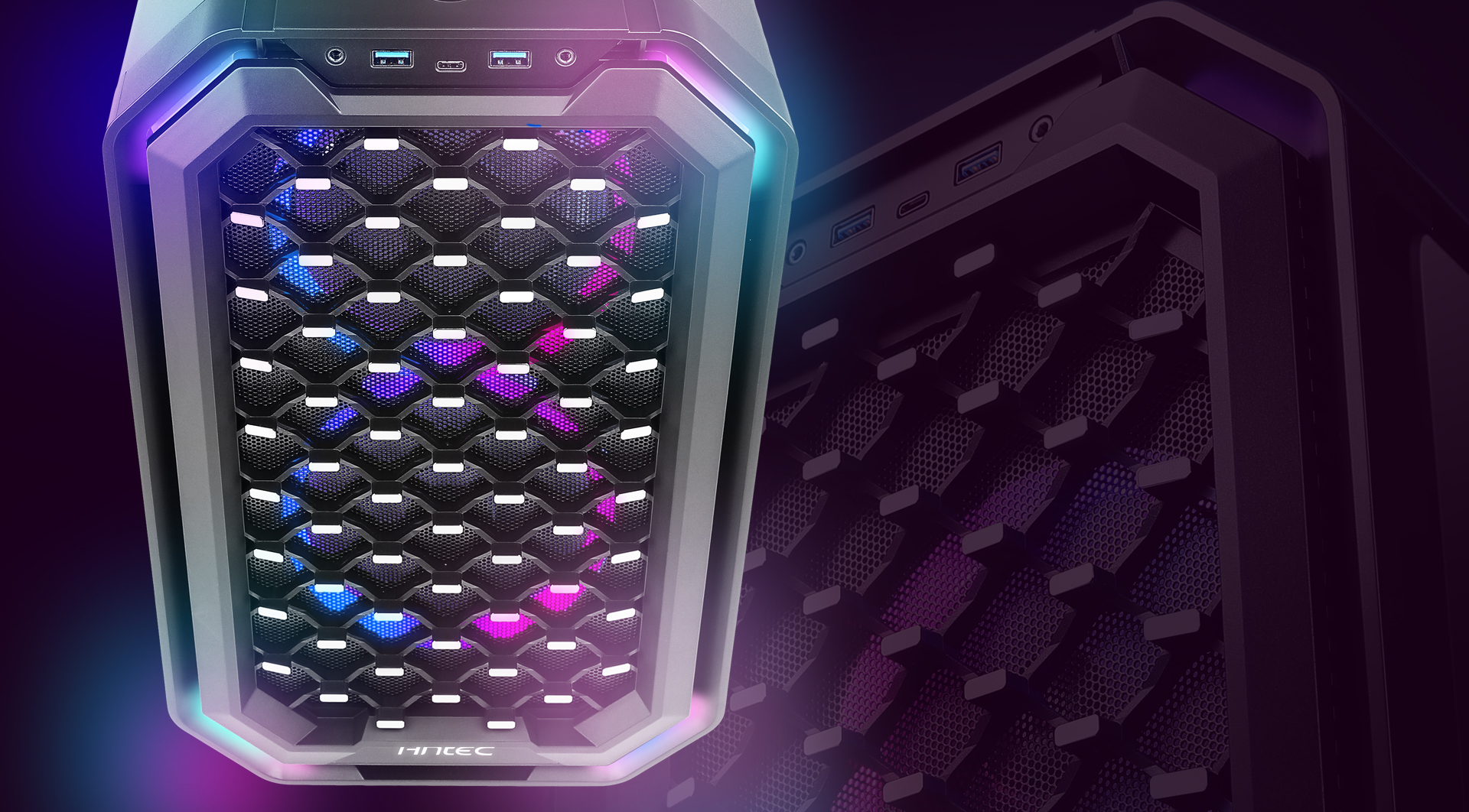Antec Dark Cube, Dual Front Panels Included, Slide-Open Case Structure, Build-In LED Lighting Bars, Top GPU Showcase, USB3.1 Type-C Ready, Aerospace Standard Aluminum Alloy ITX Case 4 Antec Computer Case