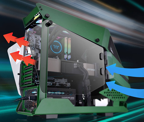 Thermaltake AH T200 CA-1R4-00SCWN-00 Racing Green Computer Case 4 Thermaltake Computer Case
