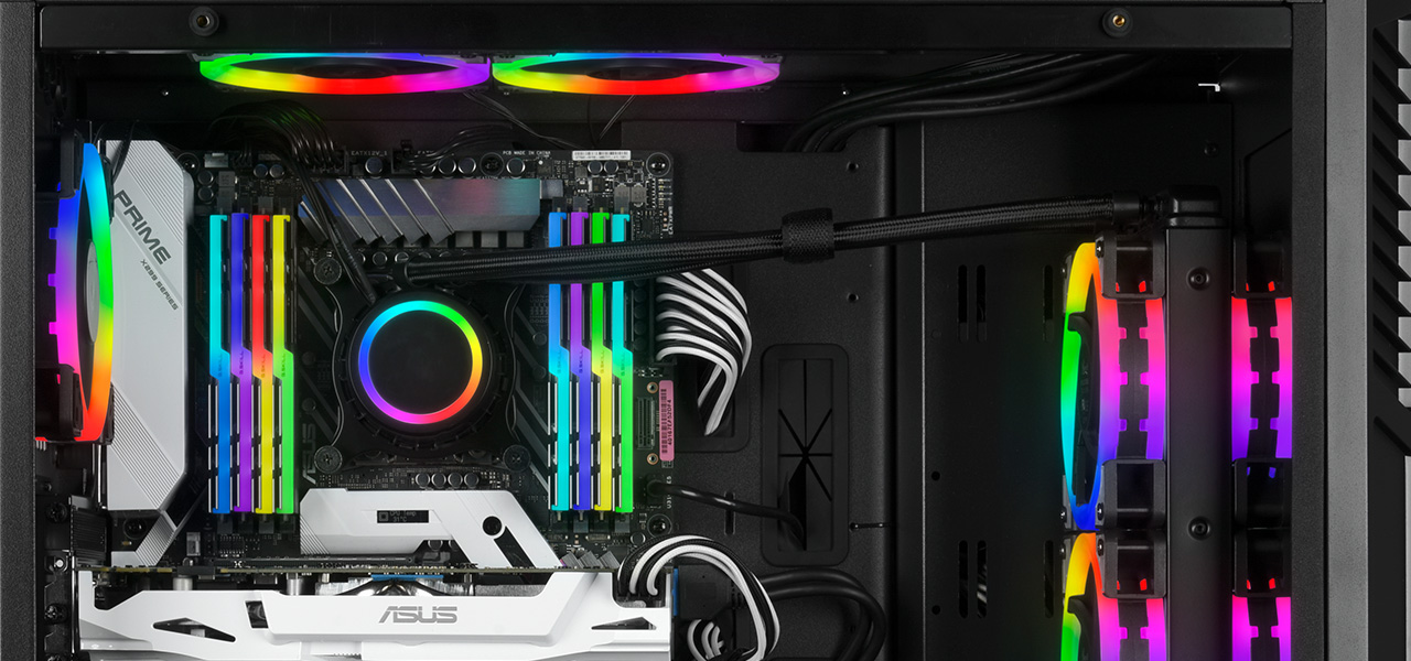 RGB components inside the Rosewill NIGHTHAWK Z-RGB case