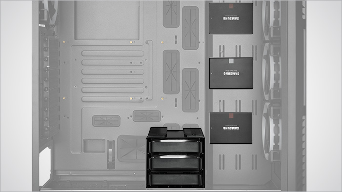 Storage Options Inside the Rosewill NIGHTHAWK Z-RGB Case