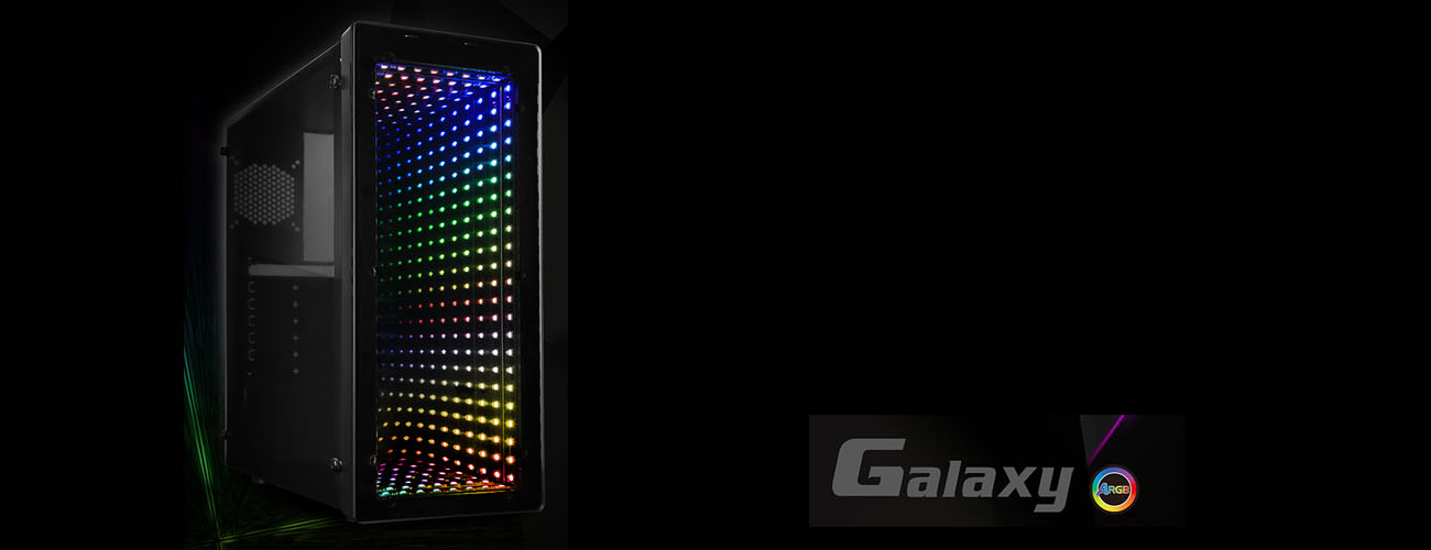 RAIDMAX GALAXY X230FAB ATX Mid Tower case in a black background