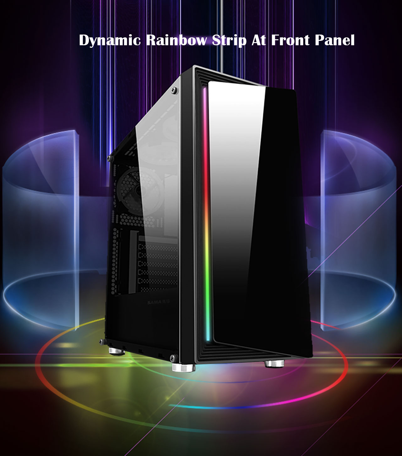 DIYPC DIY-SD1-RGB Dynamic Rainbow Strip on Front Panel