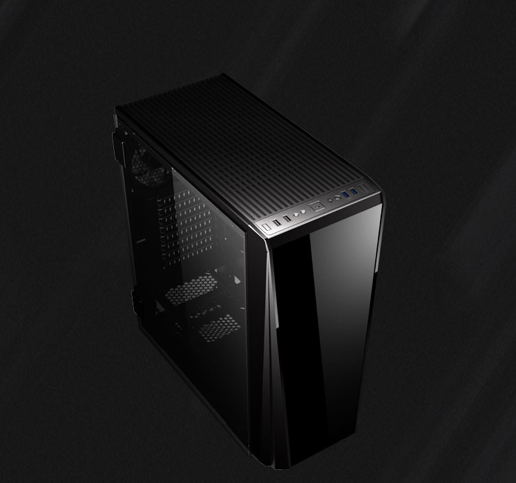 Side angle birds eye view of the case