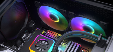 Liquid cooler is shown in the case