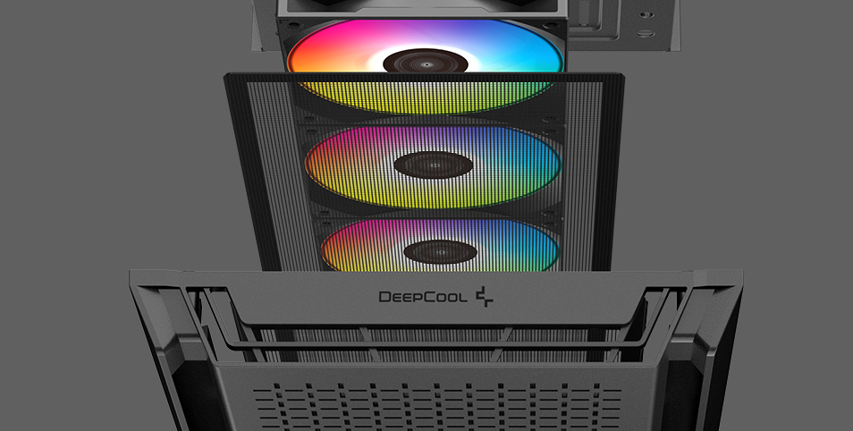 DeepCool CG560 Mid-Tower ATX Case, Mesh Front Panel for High Airflow, Three Pre-Installed 120mm ARGB fans, 140mm Rear Black Fan, Tempered Glass, Black 11 Deepcool Computer Case