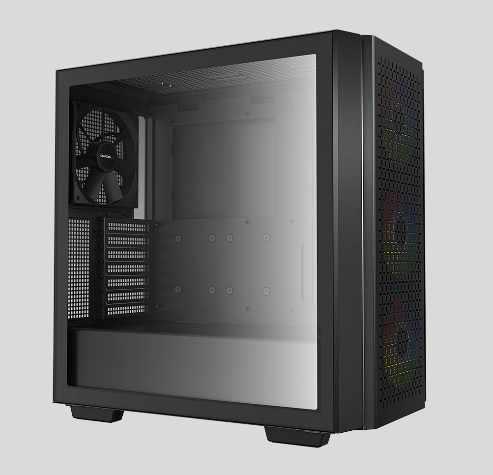 DeepCool CG560 Mid-Tower ATX Case, Mesh Front Panel for High Airflow, Three Pre-Installed 120mm ARGB fans, 140mm Rear Black Fan, Tempered Glass, Black 3 Deepcool Computer Case