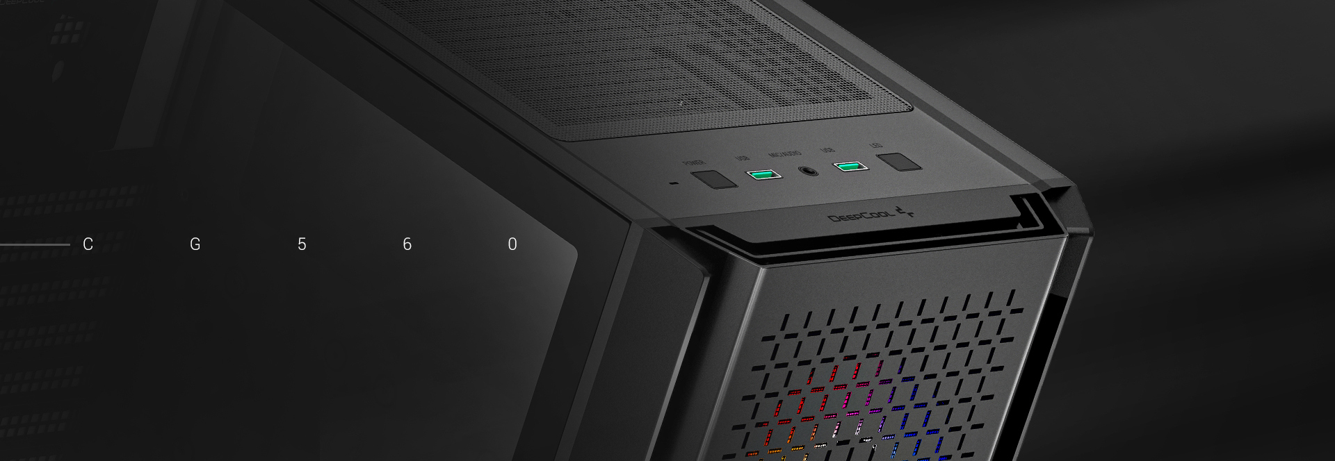 DeepCool CG560 Mid-Tower ATX Case, Mesh Front Panel for High Airflow, Three Pre-Installed 120mm ARGB fans, 140mm Rear Black Fan, Tempered Glass, Black 6 Deepcool Computer Case