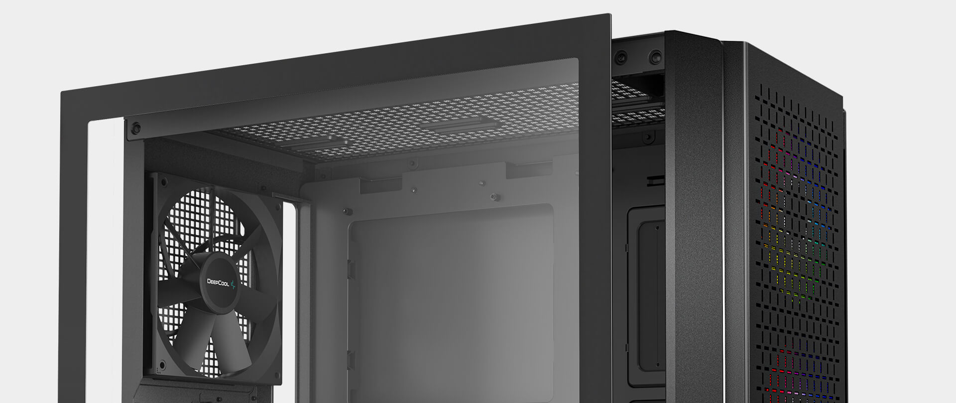 DeepCool CG560 Mid-Tower ATX Case, Mesh Front Panel for High Airflow, Three Pre-Installed 120mm ARGB fans, 140mm Rear Black Fan, Tempered Glass, Black 9 Deepcool Computer Case