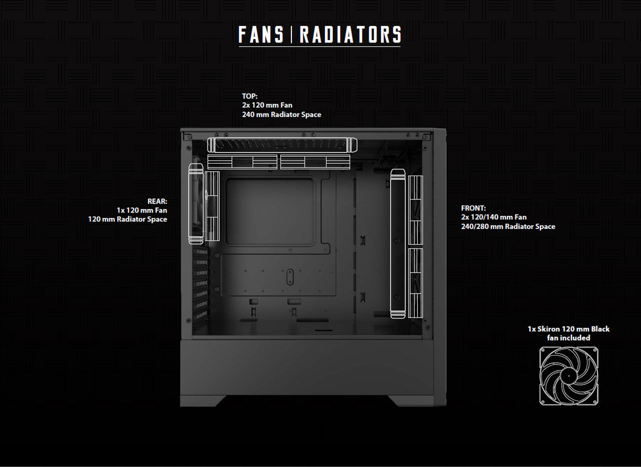 Metallic Gear Neo Silent Computer case support fan radiators specifications