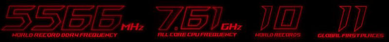 Four records are displayed including DDR4 frequency, all core CPU frequency, world records, and global first places.