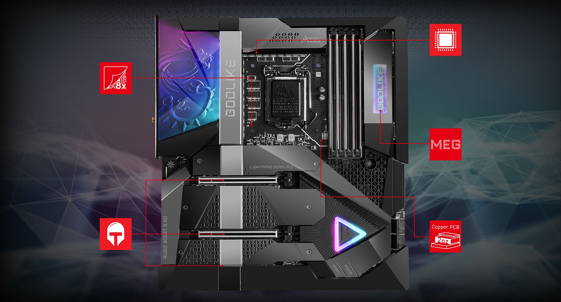 MSI MEG Z590 GODLIKE LGA 1200 Extended ATX Intel Motherboard 13 MSI Intel Motherboard