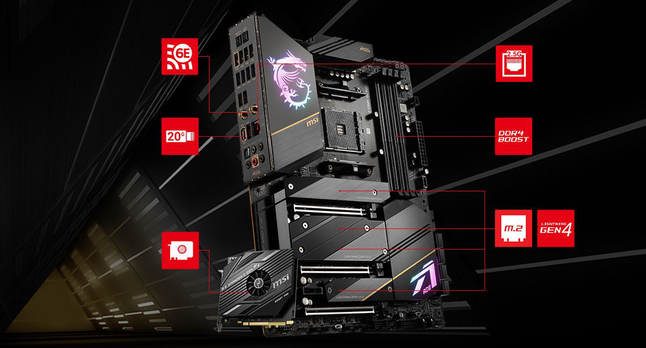 MSI MEG X570S ACE MAX AM4 ATX AMD Motherboard 7 MSI Intel Motherboard