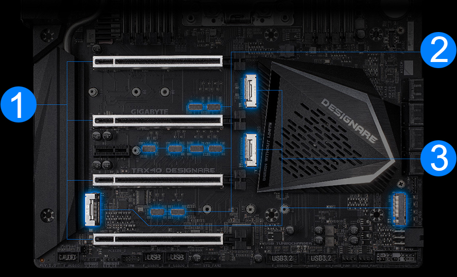detail of the motherboard