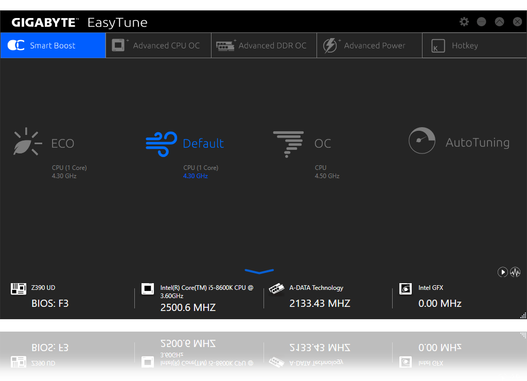 software_easytune, a screenshot of easytune