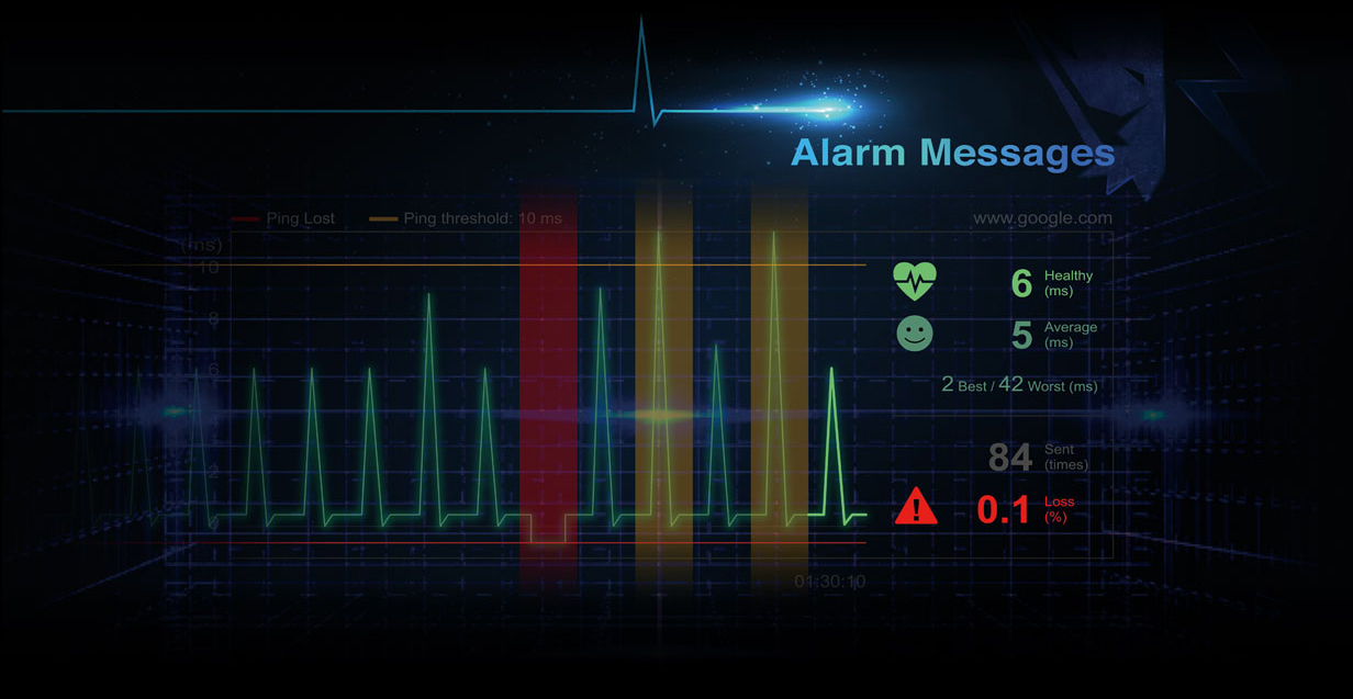 screenshot of alarm messages