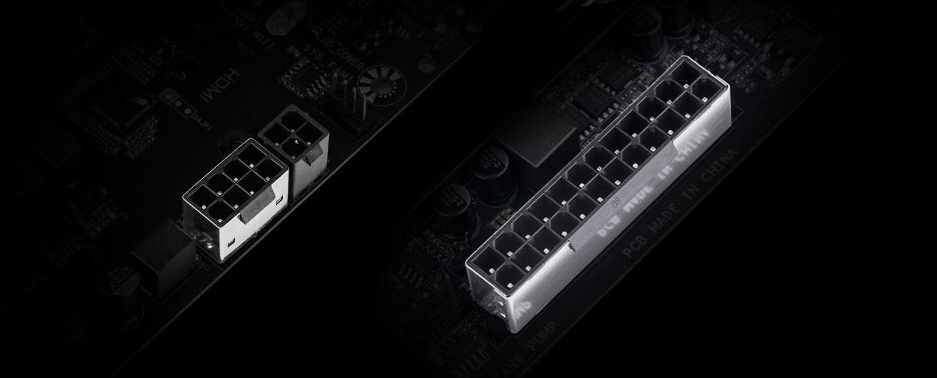 detail of the ports on the motherboard