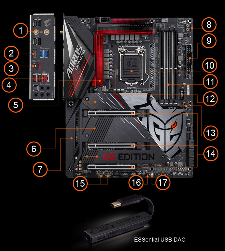 detail of the motherboard