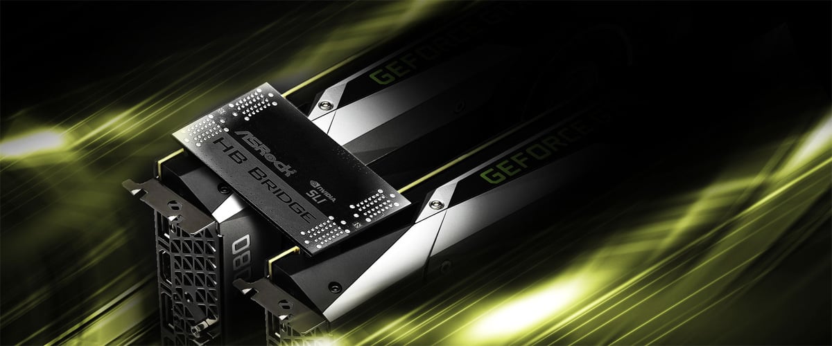 ASRock NVIDIA SLI HB Bridge Connecting Two GeForce Graphics Cards