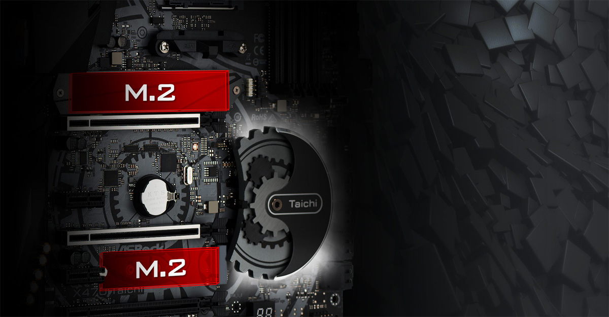 ASRock X470 Motherboard's Two M.2 Slots