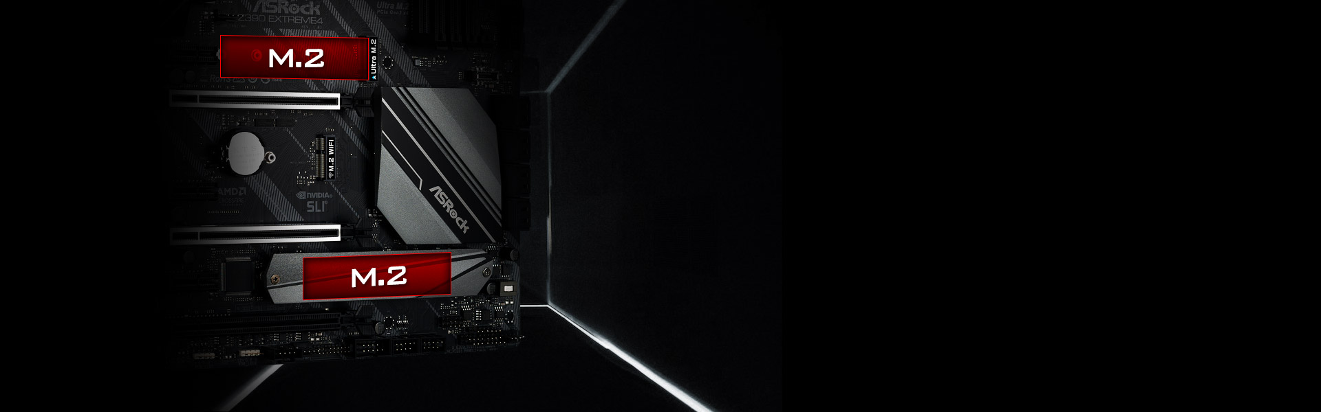 The Two M.2 Slots on the ASRock z390 motherboard