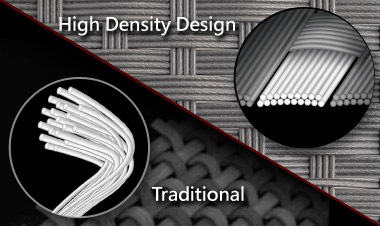 Graphic of high-density design versus traditional design PCB