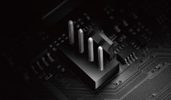 Graphic of a motherboard's water pump header