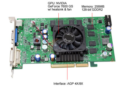 EVGA GeForce 7600GS 256-A8-N542-AX Video Card - Retail