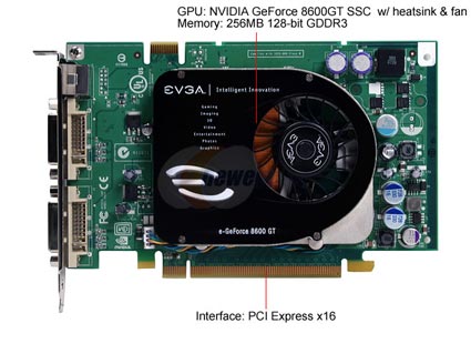 EVGA GeForce 8600GT SSC 256-P2-N758-TR Video Card - Retail