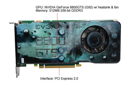 EVGA GeForce 8800GTS (G92) 512-P3-N841-AR Video Card - Retail