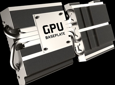 Closeup of the heatsink with a smooth baseplate
