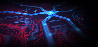 Route on a PCB illuminated like beautiful express way