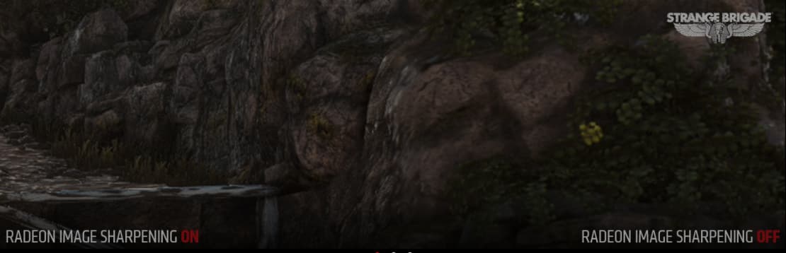 a visual comparison between Intelligent Sharpening and no Intelligent Sharpening
