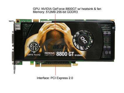 BFG Tech GeForce 8800 GT BFGE88512GTOCE Video Card - Retail