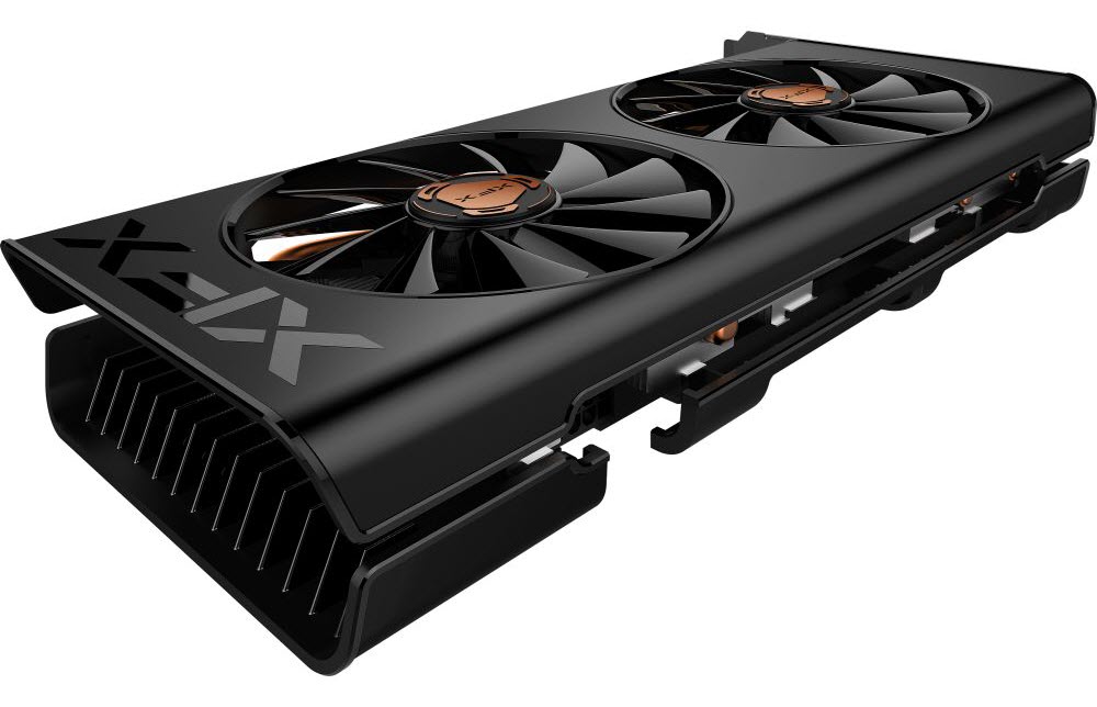 top left view of XFX Radeon RX 5500 XT graphics card