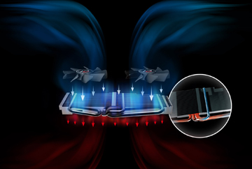 The fans and heatsink of the ASRock Phantom Gaming X Radeon RX 580 graphics card