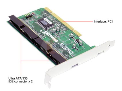 PROMISE ULTRA133TX2 PCI IDE Controller Card - Retail