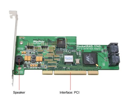 HighPoint RocketRAID 1740 PCI SATA I & SATA II Controller Card - Retail