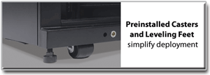SR42UBKD Preinstalled Casters and Leveling Feet