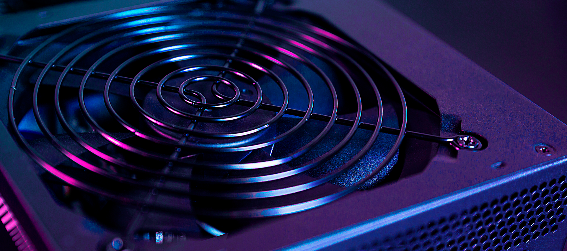 Close-up view of vent over fan