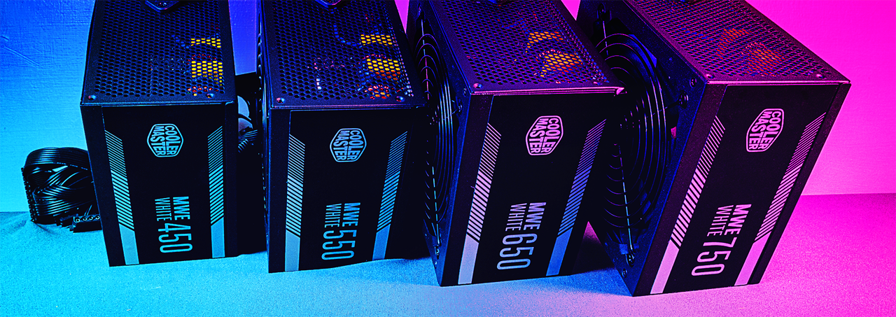 Four power supplies from the same series with different power ratings.