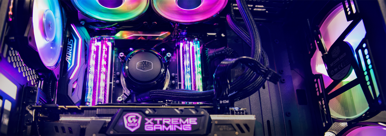 Close-up view of CPU cooler