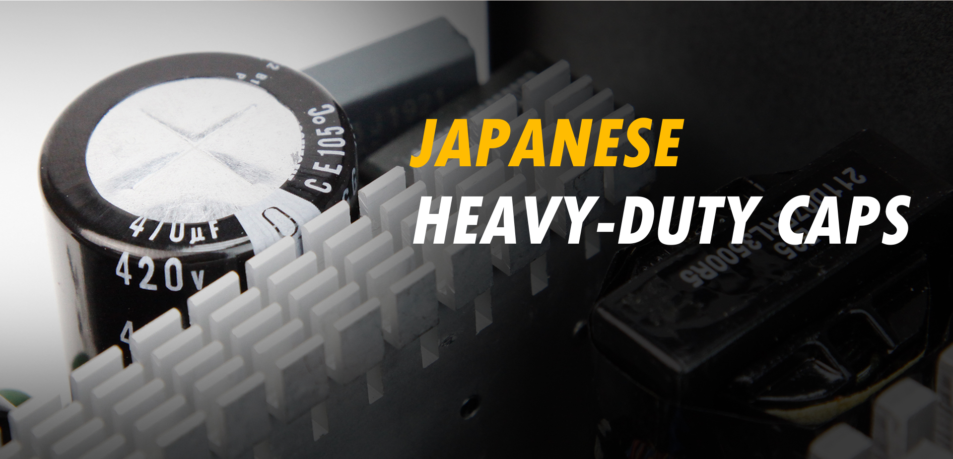 Japanese capacitors close-up
