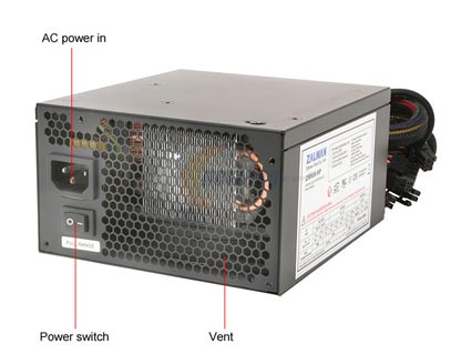 ZALMAN ZM600-HP 600W Continuous @ 45°C Modular LED Heatpipe-Cooled SLI Power Supply - Retail